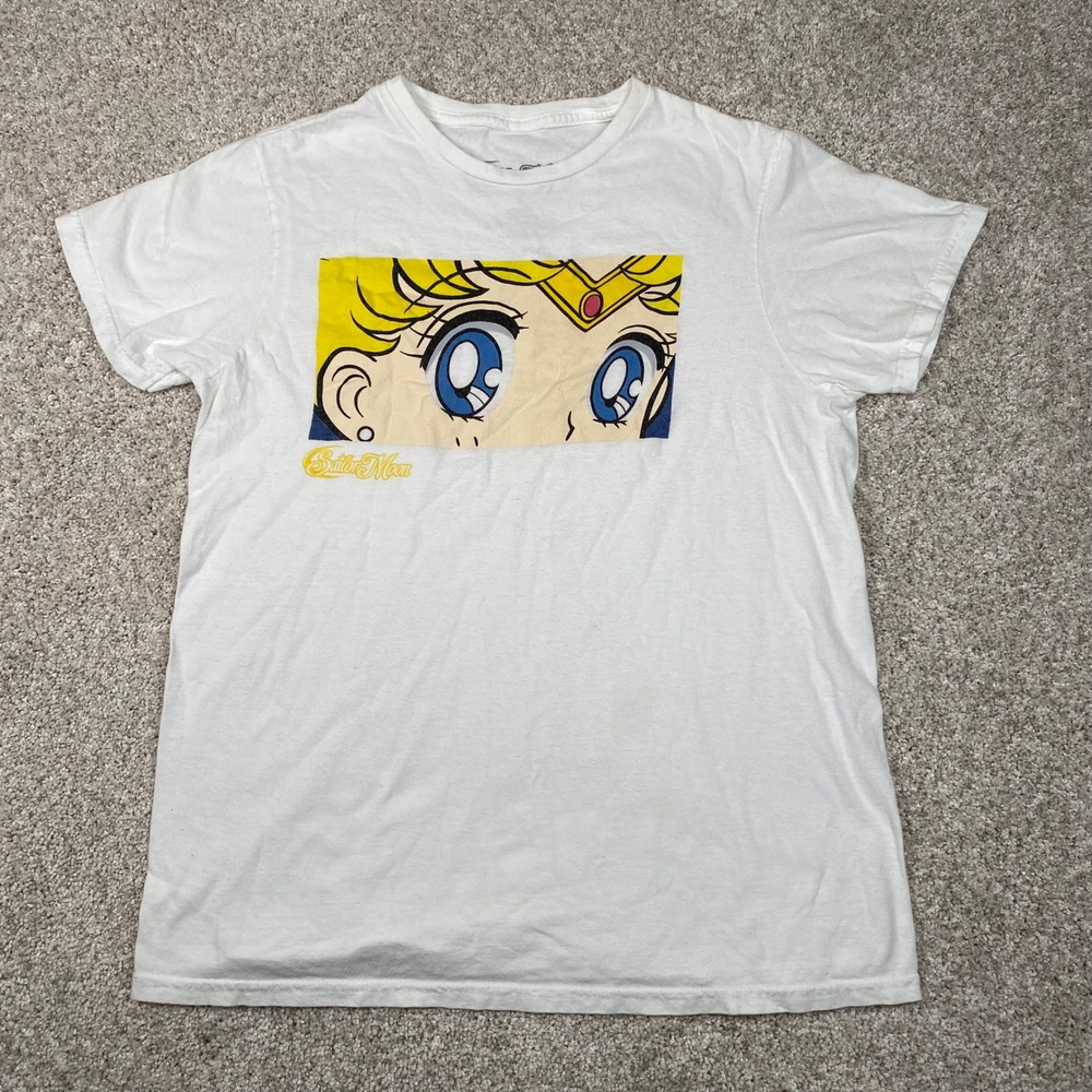 Sailor Moon Eyes Graphic White T-Shirt - Anime Manga Cartoon Tee Small Her Eyes